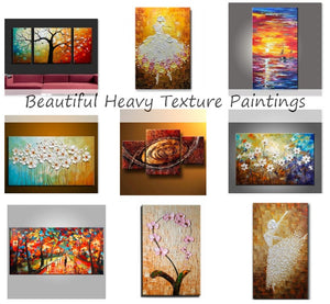 Acrylic Texture Paintings, Flower Texture Painting, Landscape Texture Wall Art Paintings