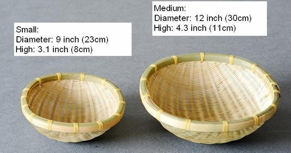 Natural Bamboo Baskets, Kitchen Storage Baskets, Farmhouse Storage Basket, Hand Woven Storage Baskets, Snacks Basket, Set of 3-ArtWorkCrafts.com