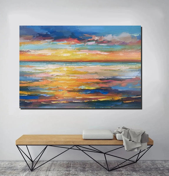 Hand Painted Acrylic Painting, Original Landscape Paintings, Wall Painting for Living Room, Canas Paintings for Dining Room-ArtWorkCrafts.com
