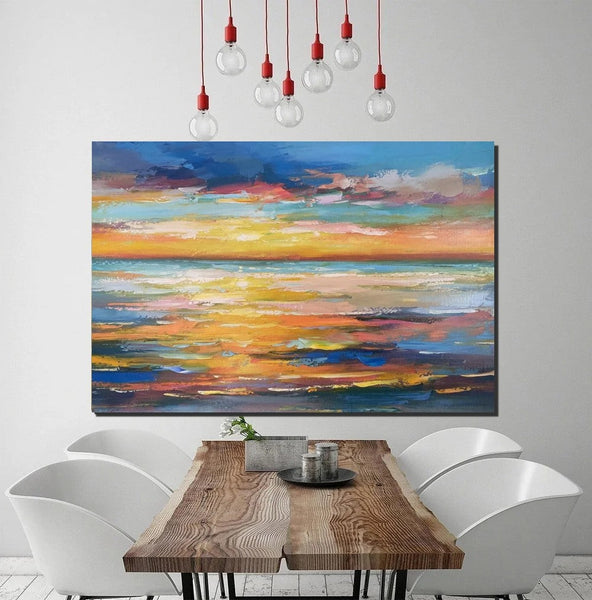 Hand Painted Acrylic Painting, Original Landscape Paintings, Wall Painting for Living Room, Canas Paintings for Dining Room-ArtWorkCrafts.com