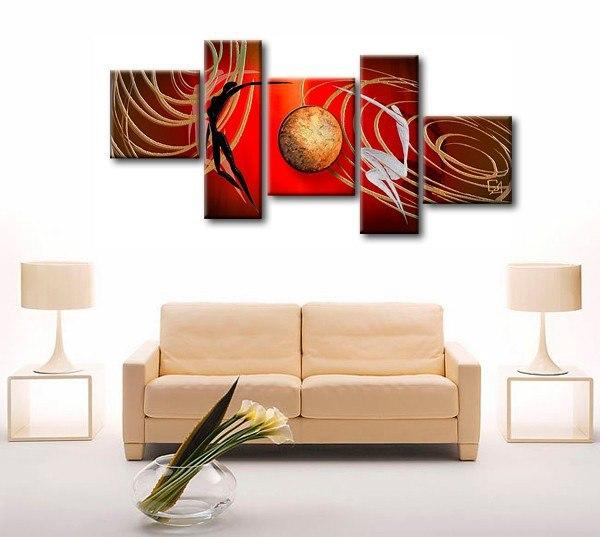 Simple Modern Art, Love Abstract Painting, Bedroom Room Wall Art Paintings, Abstract Art of Love, 5 Piece Canvas Painting-ArtWorkCrafts.com