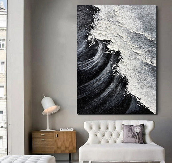 Heavy Texture Acrylic Paintings, Canvas Painting Ideas for Bedroom, Large Abstract Canvas Paintings, Hand Painted Wall Painting-ArtWorkCrafts.com