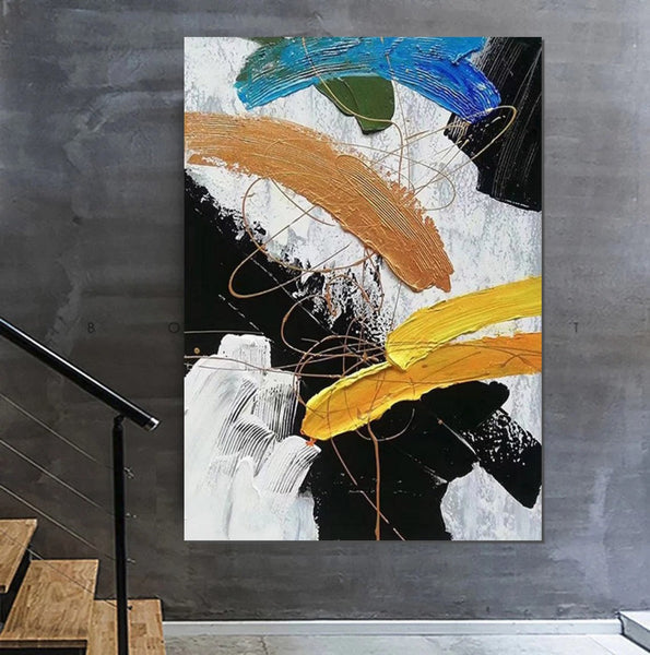 Palette Knife Paintings, Acrylic Paintings on Canvas, Bedroom Modern Wall Art Paintings, Abstract Painting for Living Room, Large Paintings Behind Sofa-ArtWorkCrafts.com