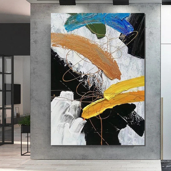 Palette Knife Paintings, Acrylic Paintings on Canvas, Bedroom Modern Wall Art Paintings, Abstract Painting for Living Room, Large Paintings Behind Sofa-ArtWorkCrafts.com