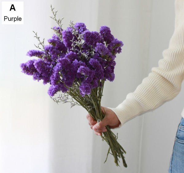 Flower Bunches, Dried Floral, Dried Flowers, A Bunch Dried Myosotis Flowers with Limoniums-ArtWorkCrafts.com