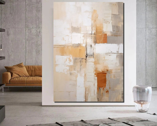 Simple Wall Art Ideas, Modern Abstract Painting, Buy Art Online, Large Acrylic Canvas Paintings, Dining Room Abstract Paintings-ArtWorkCrafts.com