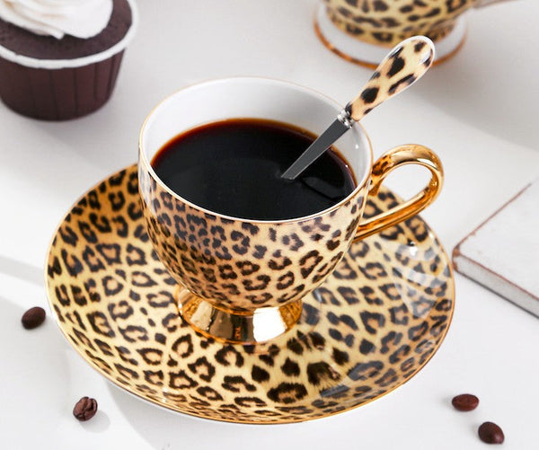 Unique Ceramic Coffee Cups and Saucers, Creative Ceramic Coffee Cups, Beautiful British Tea Cups, Creative Bone China Porcelain Tea Cup Set-ArtWorkCrafts.com