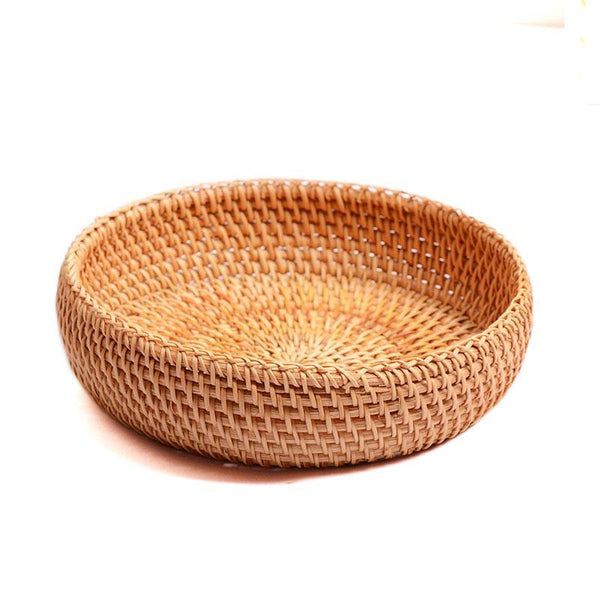 Small Storage Basket, Round Storage Basket, Woven Storage Baskets for Kitchen, Storage Basket for Dining Room-ArtWorkCrafts.com
