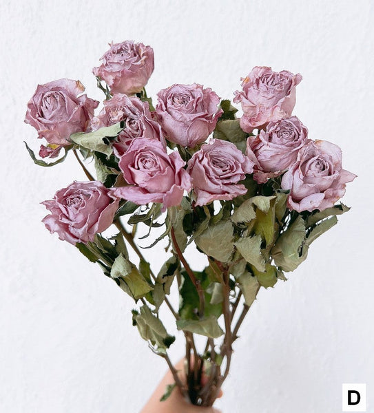 Natural Dried Rose Flower Bunches, Dried Rose Floral Bouquet, Dried Flowers, A Bunch Dried Rose Flowers, Red Yellow Purple Dried Rose Flowers-ArtWorkCrafts.com