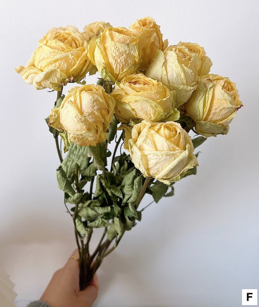 Natural Dried Rose Flower Bunches, Dried Rose Floral Bouquet, Dried Flowers, A Bunch Dried Rose Flowers, Red Yellow Purple Dried Rose Flowers-ArtWorkCrafts.com