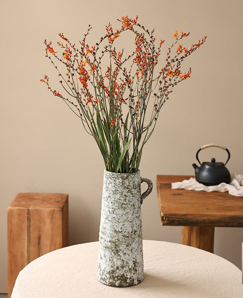 Dried Fire Orchid Bouquet, Natural Decorations, Flower Arrangement, Handmade Artificial Flower, Natural Dried Flowers-ArtWorkCrafts.com