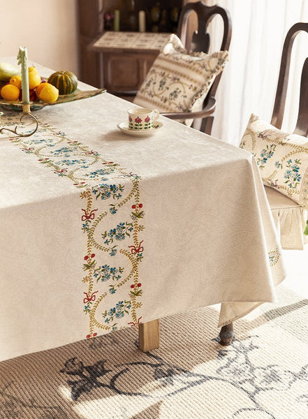Spring Flower Table Covers for Round Table, Large Modern Rectangle Tablecloth for Dining Table, Farmhouse Table Cloth for Oval Table, Square Tablecloth for Kitchen-ArtWorkCrafts.com