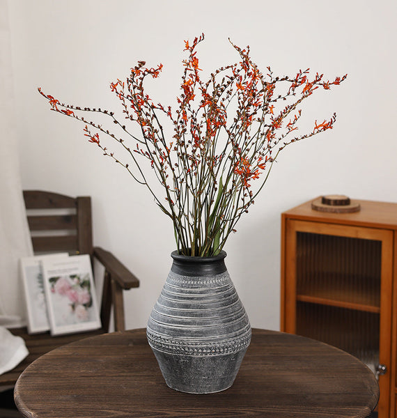 Dried Fire Orchid Bouquet, Natural Decorations, Flower Arrangement, Handmade Artificial Flower, Natural Dried Flowers-ArtWorkCrafts.com