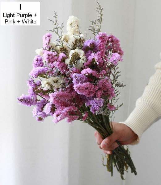 A Bunch Dried Myosotis Flowers with Limoniums, Dried Flowers, Flower Bunches, Dried Floral-ArtWorkCrafts.com