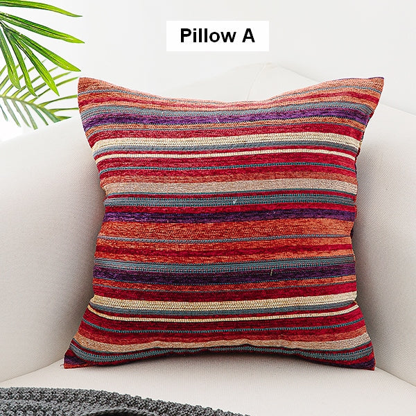 Bohemian Decorative Sofa Pillows, Geometric Pattern Chenille Throw Pillow for Couch, Decorative Throw Pillows-ArtWorkCrafts.com