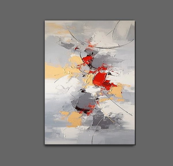 Large Canvas Painting for Office, Simple Modern Acrylic Paintings, Dining Room Canvas Painting, Contemporary Modern Artwork-ArtWorkCrafts.com