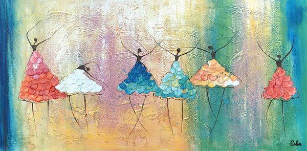Simple Wall Art Ideas for Living Room, Ballet Dancer Painting, Large Acrylic Painting, Custom Canvas Painting, Modern Abstract Painting-ArtWorkCrafts.com