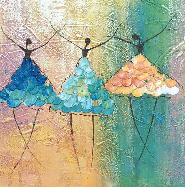 Simple Wall Art Ideas for Living Room, Ballet Dancer Painting, Large Acrylic Painting, Custom Canvas Painting, Modern Abstract Painting-ArtWorkCrafts.com