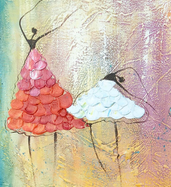 Simple Wall Art Ideas for Living Room, Ballet Dancer Painting, Large Acrylic Painting, Custom Canvas Painting, Modern Abstract Painting-ArtWorkCrafts.com