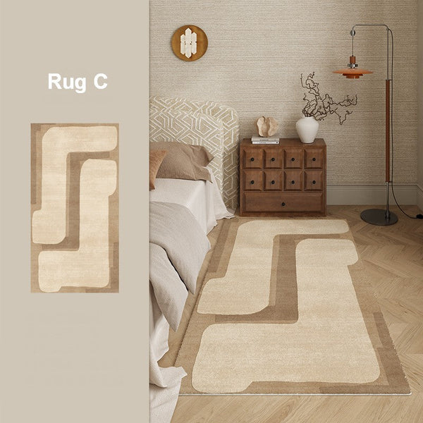 Abstract Modern Rugs for Living Room, Contemporary Modern Rugs Next to Bed, Geometric Modern Rugs under Dining Room Table, Brown Modern Carpets for Office-ArtWorkCrafts.com