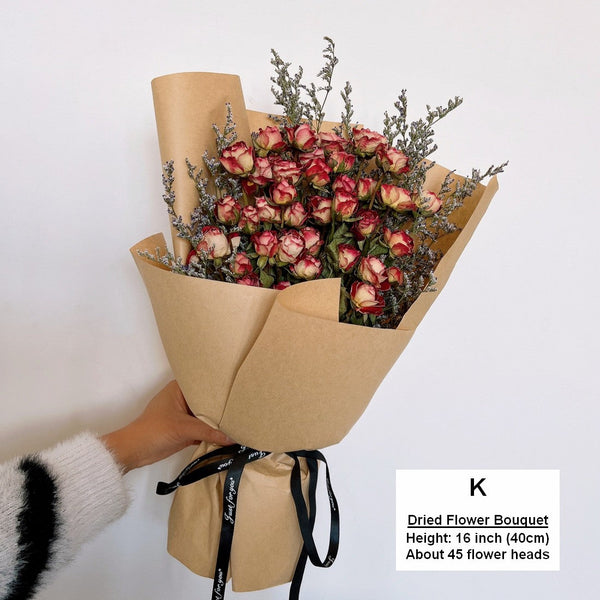 Dried Rose Flower Bouquet, A Bouquet of Dried Rose Flowers, Natural Dried Rose Flower Bunches, A Bunch Dried Rose Flowers, Red Yellow Purple Dried Rose Floral-ArtWorkCrafts.com