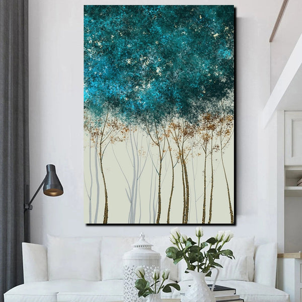 Dining Room Wall Art Ideas, Buy Canvas Art Online, Tree Paintings, Simple Modern Art, Simple Abstract Art, Large Acrylic Painting on Canvas-ArtWorkCrafts.com