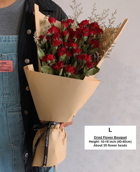 A Bouquet of Dried Rose Flowers, Dried Rose Flower Bouquet, Natural Dried Rose Flower Bunches, A Bunch Dried Rose Flowers, Red Yellow Purple Dried Rose Floral-ArtWorkCrafts.com