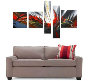 Abstract Canvas Painting, Simple Acrylic Art, 5 Piece Wall Painting, Canvas Painting for Living Room, Contemporary Modern Art-ArtWorkCrafts.com