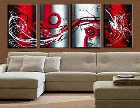 Abstract Art, Red Abstract Painting, Living Room Wall Art, Modern Art for Sale, Extra Large Wall Art, Wall Hanging-ArtWorkCrafts.com