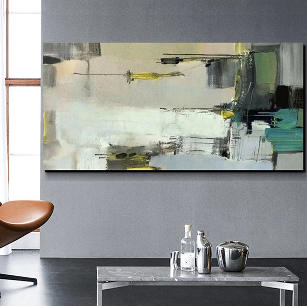 Acrylic Abstract Painting Behind Sofa, Large Painting on Canvas, Living Room Wall Art Paintings, Buy Paintings Online, Acrylic Painting for Sale-ArtWorkCrafts.com