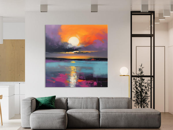 Abstract Landscape Artwork, Landscape Painting on Canvas, Hand Painted Canvas Art, Contemporary Wall Art Paintings, Extra Large Original Art-ArtWorkCrafts.com