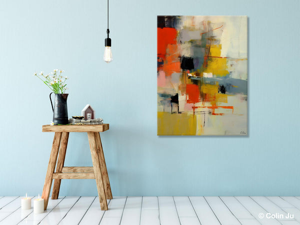 Bedroom Wall Art Ideas, Abstract Canvas Painting, Acrylic Canvas Paintings for Dining Room, Simple Wall Art Ideas, Original Contemporary Paintings-ArtWorkCrafts.com