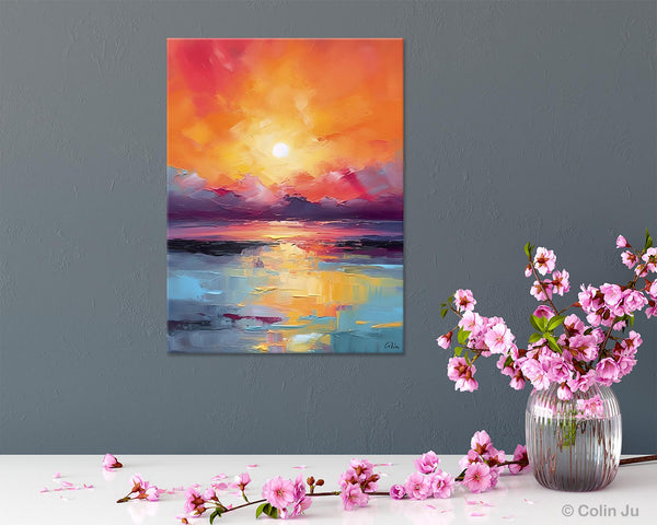 Abstract Landscape Painting, Canvas Painting for Dining Room, Landscape Canvas Painting, Original Landscape Art, Large Wall Art Paintings for Living Room-ArtWorkCrafts.com