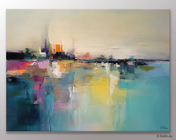 Acrylic Painting on Canvas, Original Landscape Paintings, Landscape Canvas Paintings for Living Room, Extra Large Modern Wall Art Paintings-ArtWorkCrafts.com