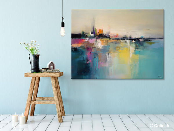 Acrylic Painting on Canvas, Original Landscape Paintings, Landscape Canvas Paintings for Living Room, Extra Large Modern Wall Art Paintings-ArtWorkCrafts.com