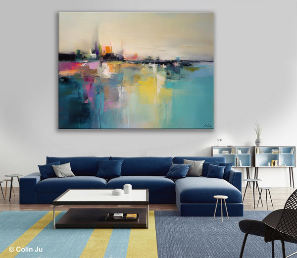 Acrylic Painting on Canvas, Original Landscape Paintings, Landscape Canvas Paintings for Living Room, Extra Large Modern Wall Art Paintings-ArtWorkCrafts.com