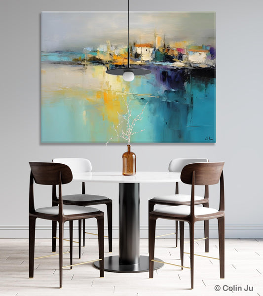 Extra Large Paintings for Bedroom, Abstract Landscape Painting, Landscape Wall Art Paintings, Original Modern Abstract Art-ArtWorkCrafts.com