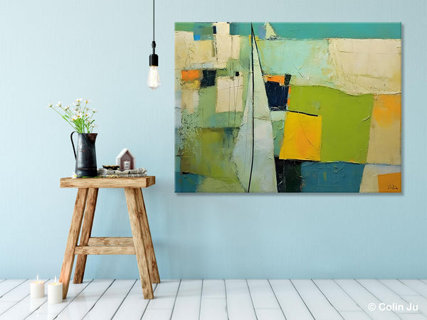 Bedroom Abstract Paintings, Original Abstract Art for Dining Room, Palette Knife Paintings, Large Acrylic Painting on Canvas, Hand Painted Canvas Art-ArtWorkCrafts.com