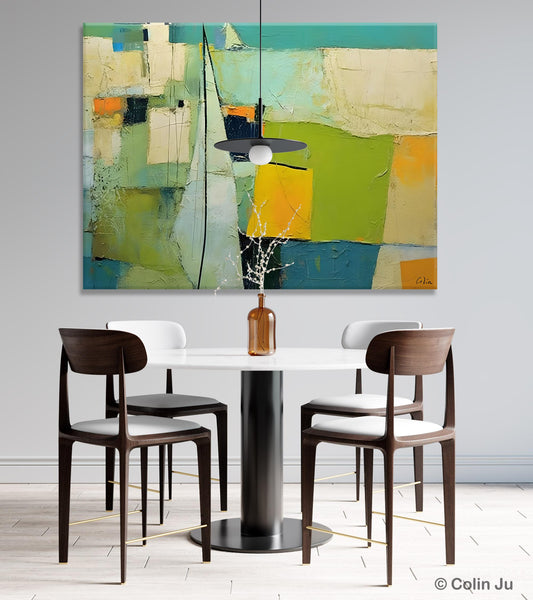 Bedroom Abstract Paintings, Original Abstract Art for Dining Room, Palette Knife Paintings, Large Acrylic Painting on Canvas, Hand Painted Canvas Art-ArtWorkCrafts.com
