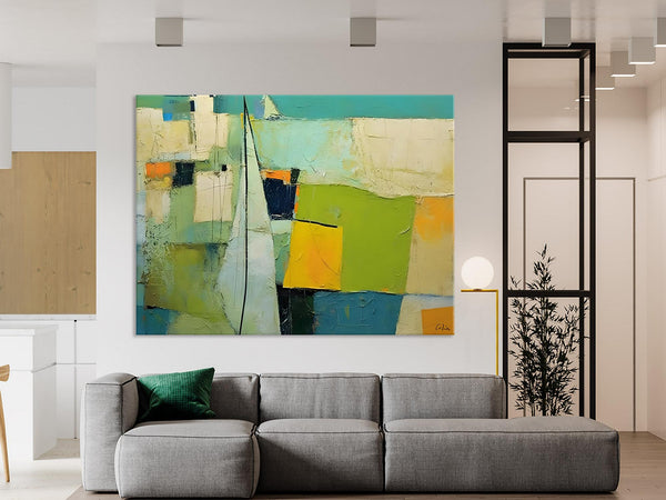Bedroom Abstract Paintings, Original Abstract Art for Dining Room, Palette Knife Paintings, Large Acrylic Painting on Canvas, Hand Painted Canvas Art-ArtWorkCrafts.com