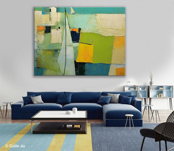 Bedroom Abstract Paintings, Original Abstract Art for Dining Room, Palette Knife Paintings, Large Acrylic Painting on Canvas, Hand Painted Canvas Art-ArtWorkCrafts.com