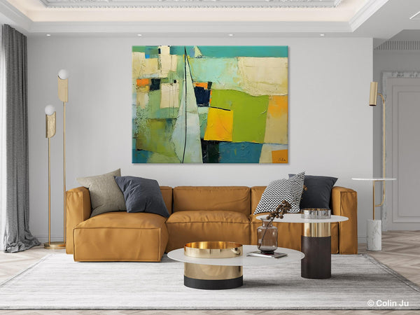 Bedroom Abstract Paintings, Original Abstract Art for Dining Room, Palette Knife Paintings, Large Acrylic Painting on Canvas, Hand Painted Canvas Art-ArtWorkCrafts.com