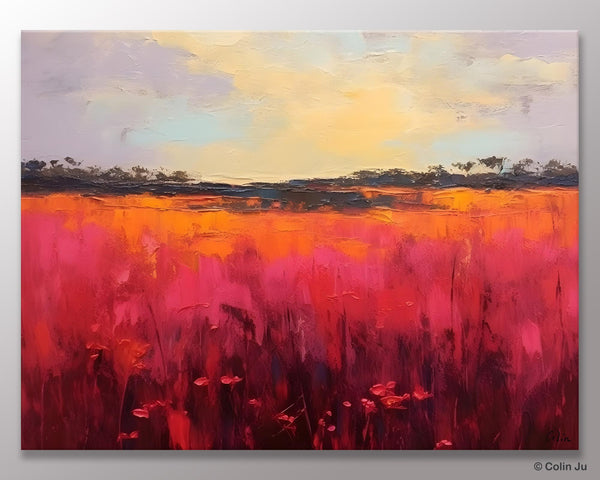 Oversized Modern Wall Art Paintings, Original Landscape Paintings, Modern Acrylic Artwork on Canvas, Large Abstract Painting for Living Room-ArtWorkCrafts.com