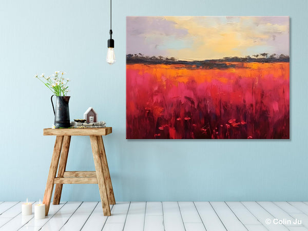 Oversized Modern Wall Art Paintings, Original Landscape Paintings, Modern Acrylic Artwork on Canvas, Large Abstract Painting for Living Room-ArtWorkCrafts.com