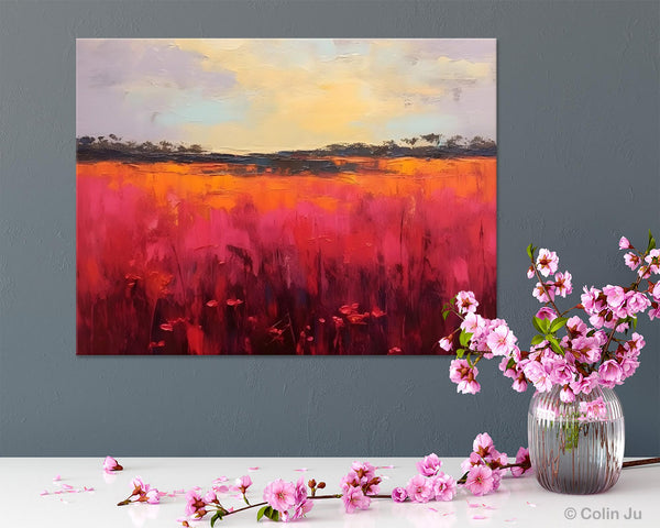 Oversized Modern Wall Art Paintings, Original Landscape Paintings, Modern Acrylic Artwork on Canvas, Large Abstract Painting for Living Room-ArtWorkCrafts.com
