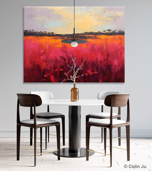 Oversized Modern Wall Art Paintings, Original Landscape Paintings, Modern Acrylic Artwork on Canvas, Large Abstract Painting for Living Room-ArtWorkCrafts.com