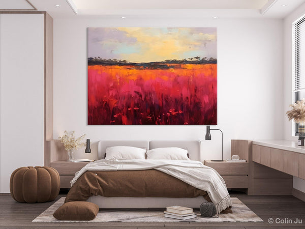 Oversized Modern Wall Art Paintings, Original Landscape Paintings, Modern Acrylic Artwork on Canvas, Large Abstract Painting for Living Room-ArtWorkCrafts.com