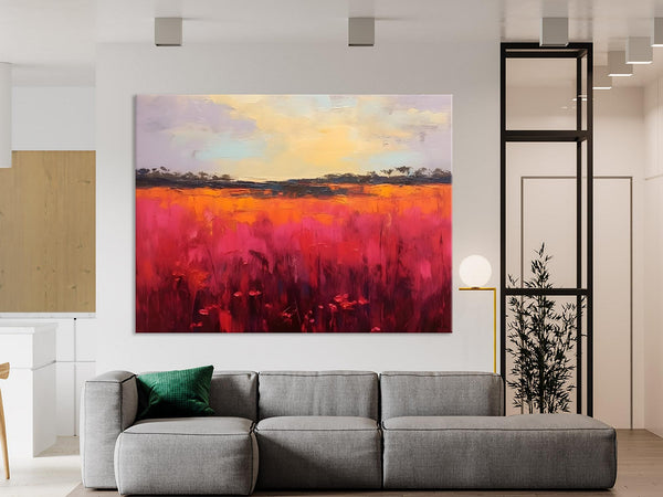 Oversized Modern Wall Art Paintings, Original Landscape Paintings, Modern Acrylic Artwork on Canvas, Large Abstract Painting for Living Room-ArtWorkCrafts.com