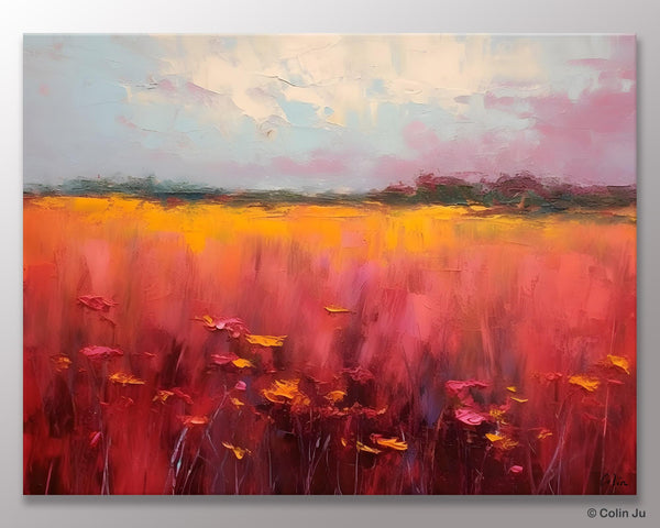 Original Landscape Paintings, Oversized Modern Wall Art Paintings, Modern Acrylic Artwork on Canvas, Large Abstract Painting for Living Room-ArtWorkCrafts.com