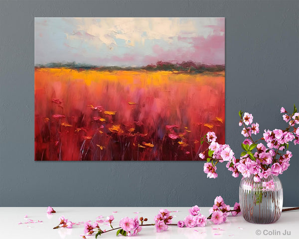 Original Landscape Paintings, Oversized Modern Wall Art Paintings, Modern Acrylic Artwork on Canvas, Large Abstract Painting for Living Room-ArtWorkCrafts.com
